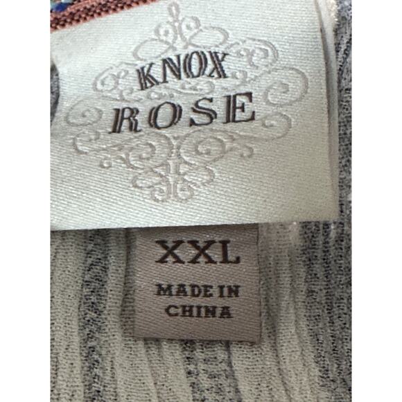 Knox Rose Womens Cream Navy Stripped Bohemian Womens Casual Oversized Top XXL - Picture 7 of 16